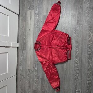 Men's Vintage Satin Bomber Jacket "Soda" Embroidery - Size XL